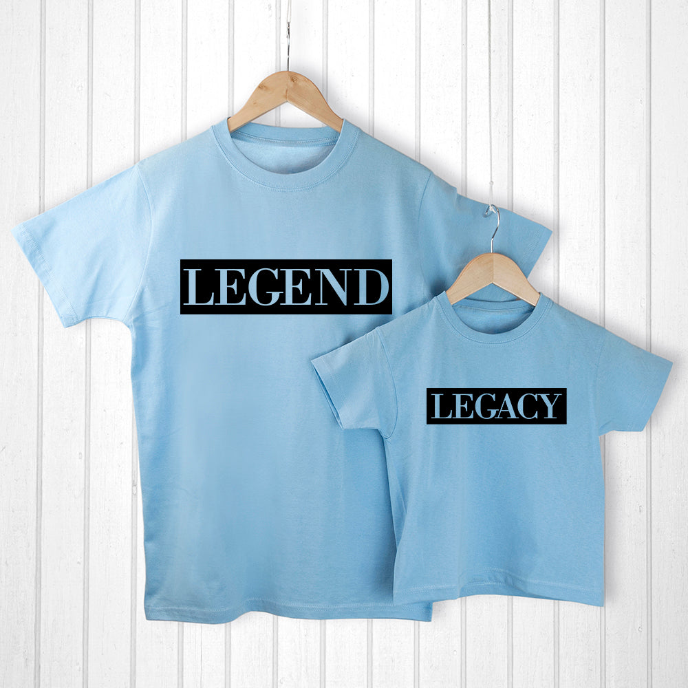 Personalised Personalised Daddy and Me Legendary Blue T-Shirts