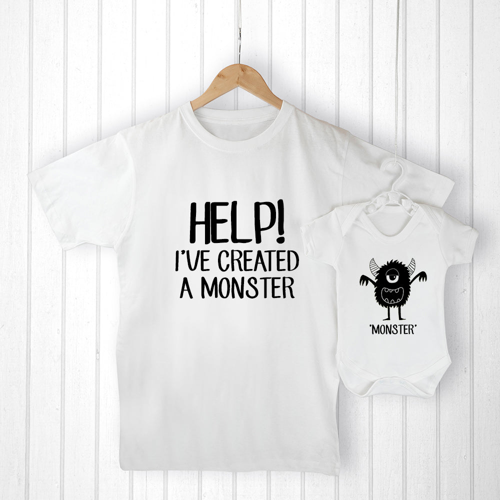 Personalised Personalised Daddy and Me Little Monster Set