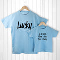 Personalised Personalised Daddy and Me Lucky Blue T-Shirts