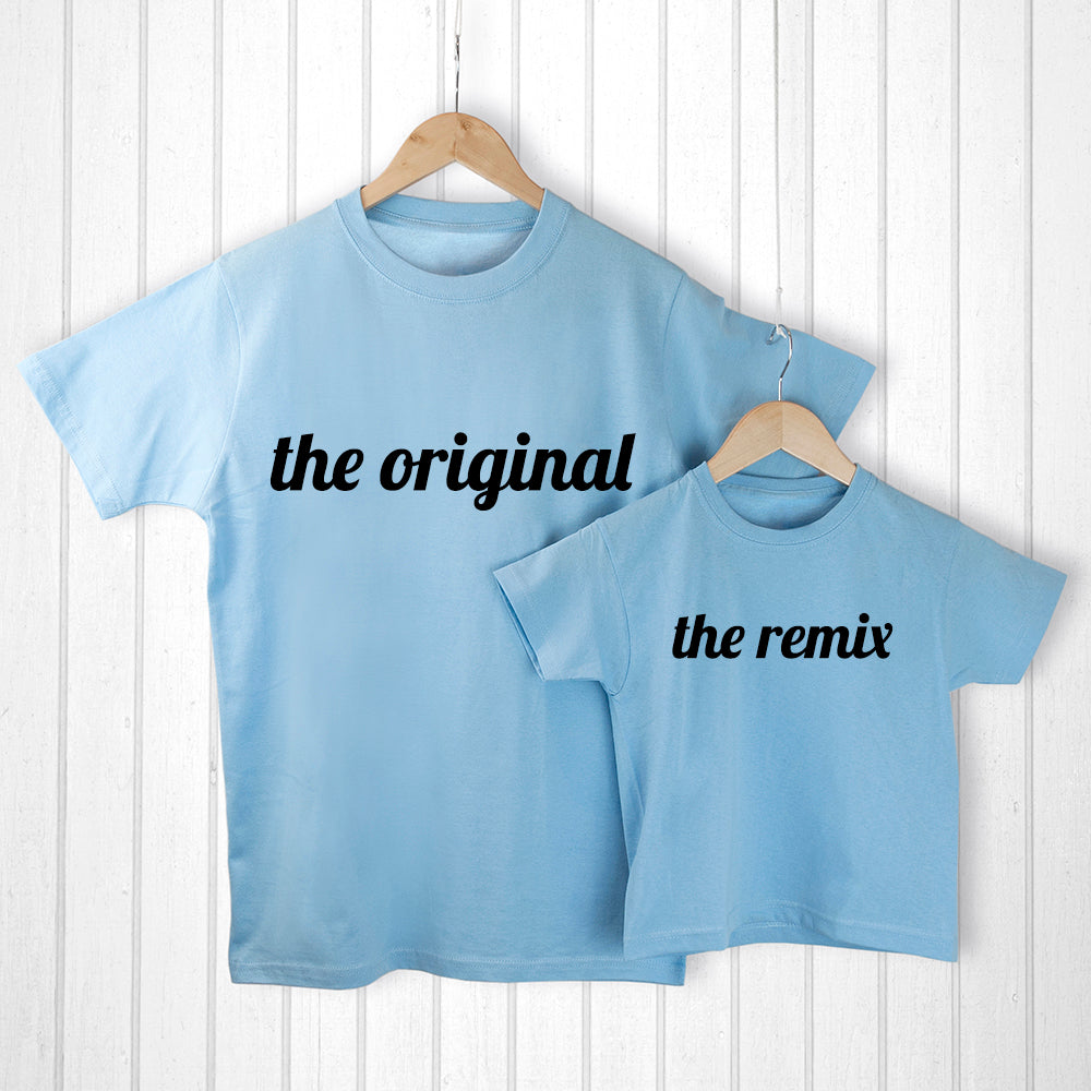 Personalised Personalised Daddy and Me Original Blue T-Shirts