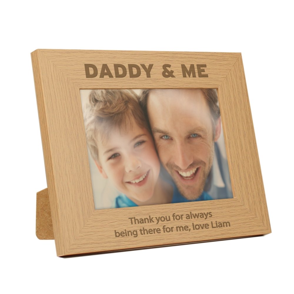 Personalised Daddy & Me 5x7 Inch Landscape Wooden Photo Frame