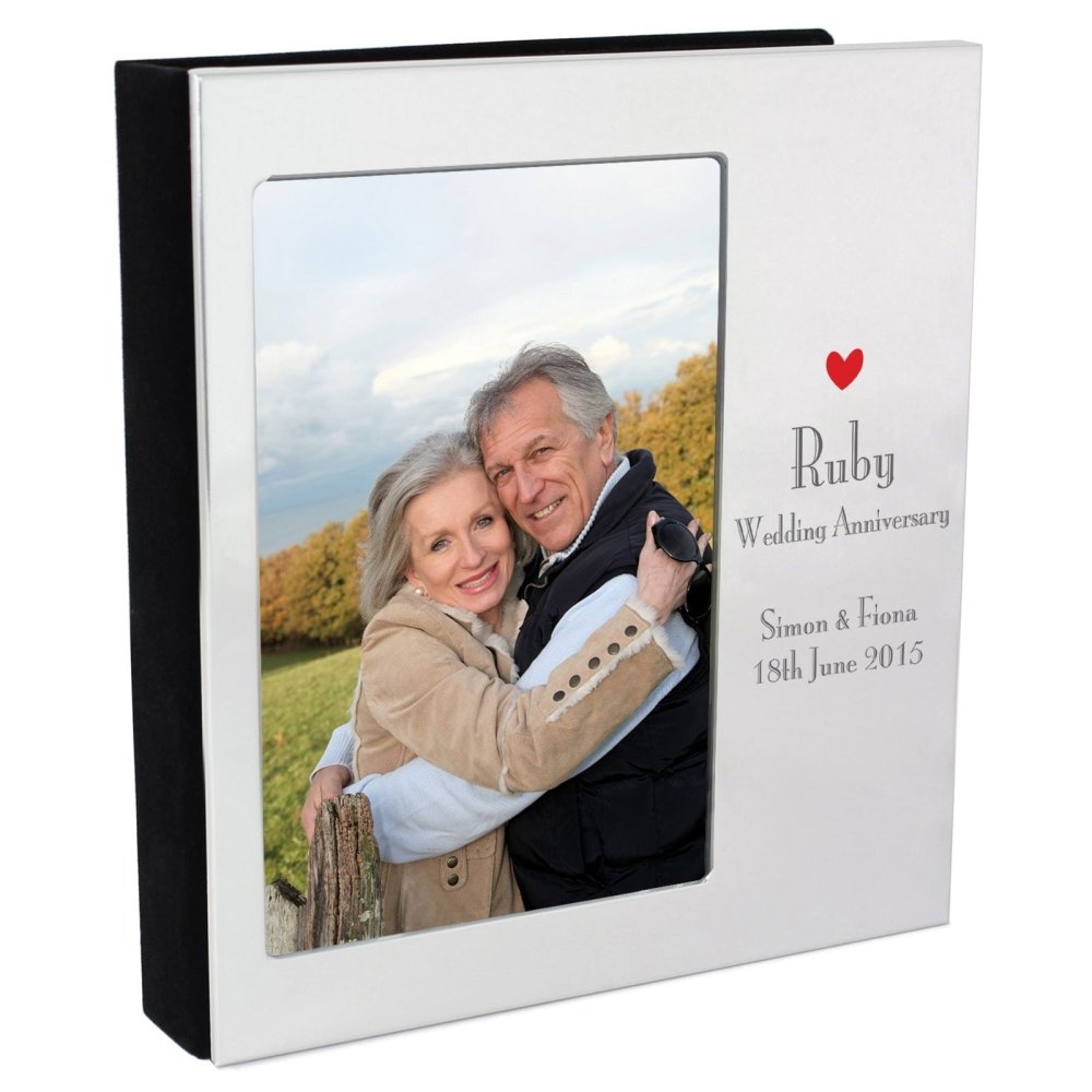 Personalised Decorative Ruby Anniversary 4x6 Inch Photo Frame Album