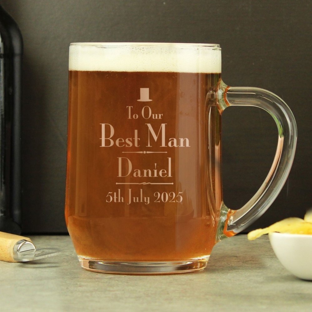 Personalised Decorative Wedding Best Man Tankard