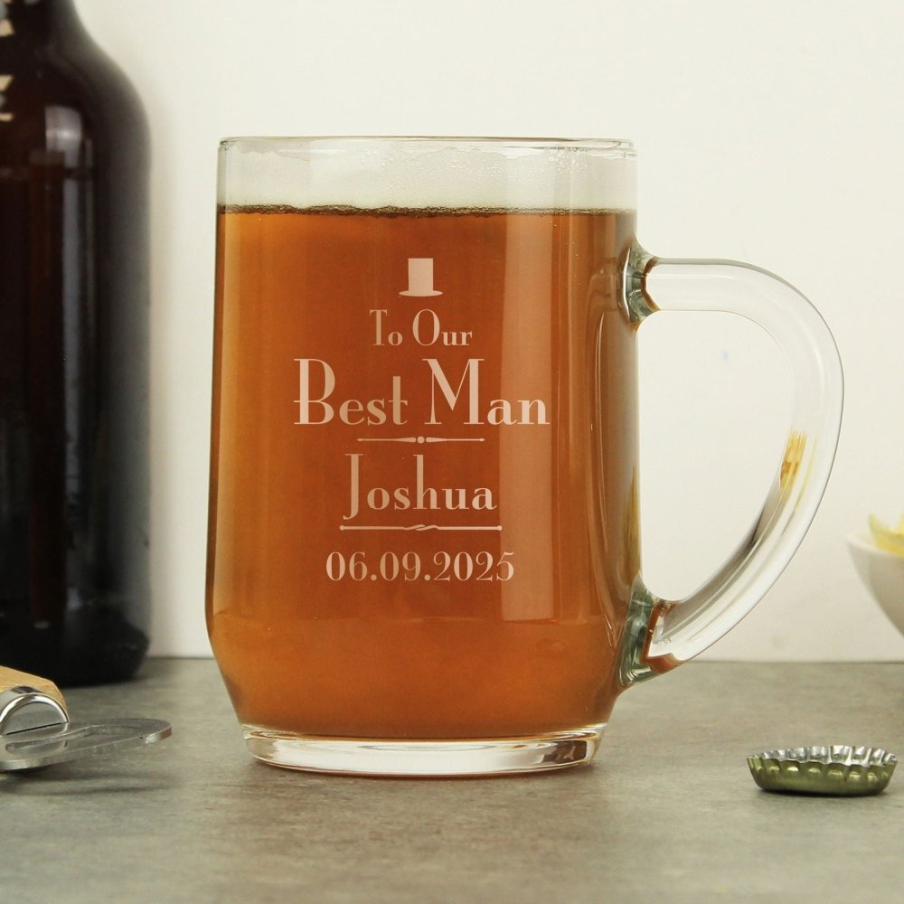Personalised Decorative Wedding Best Man Tankard