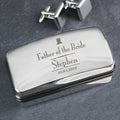 Personalised Decorative Wedding Father Of The Bride Cufflink Box