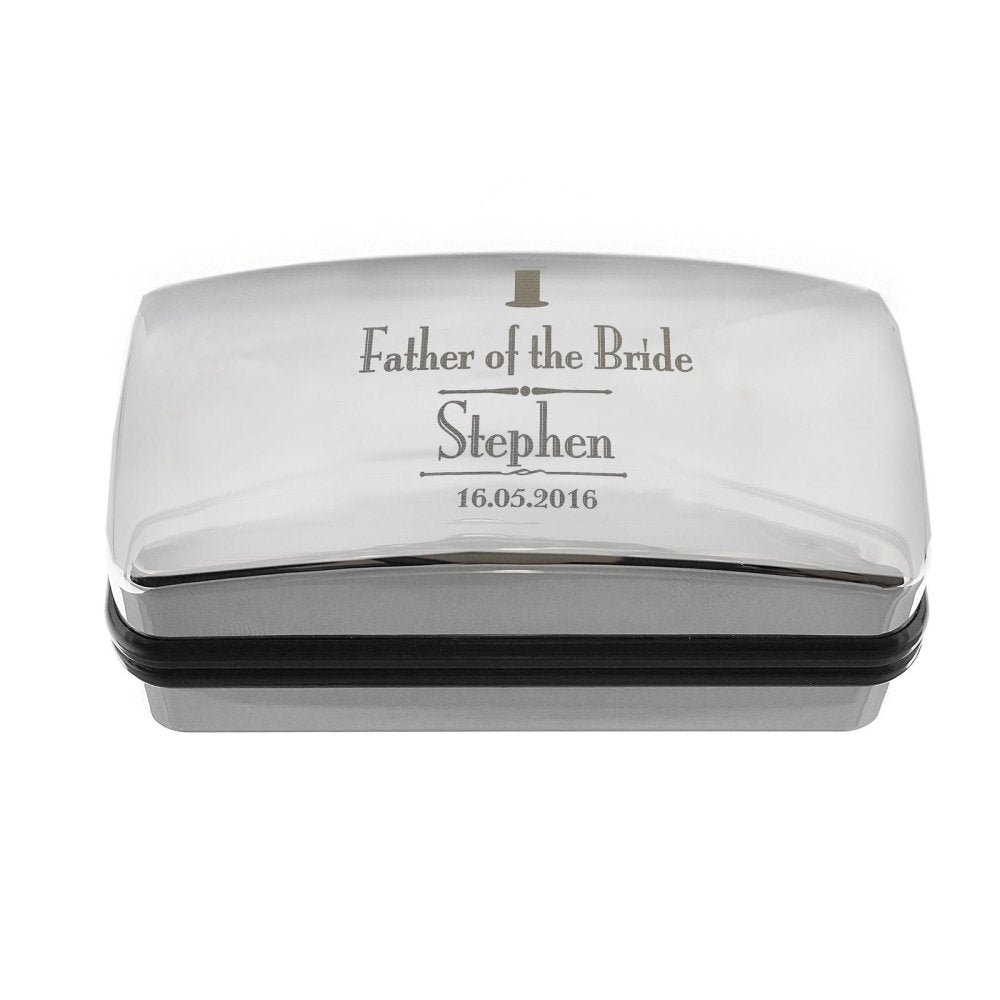 Personalised Decorative Wedding Father Of The Bride Cufflink Box