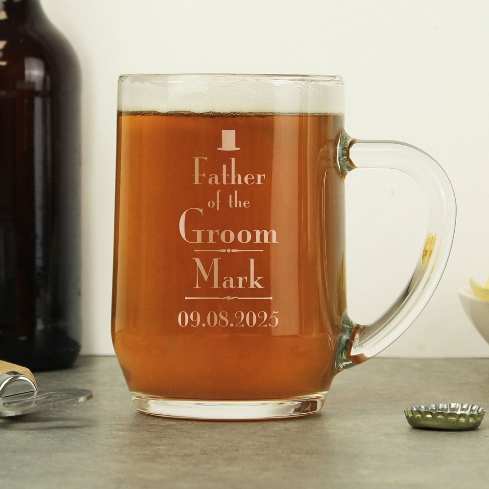 Personalised Decorative Wedding Father Of The Groom Tankard