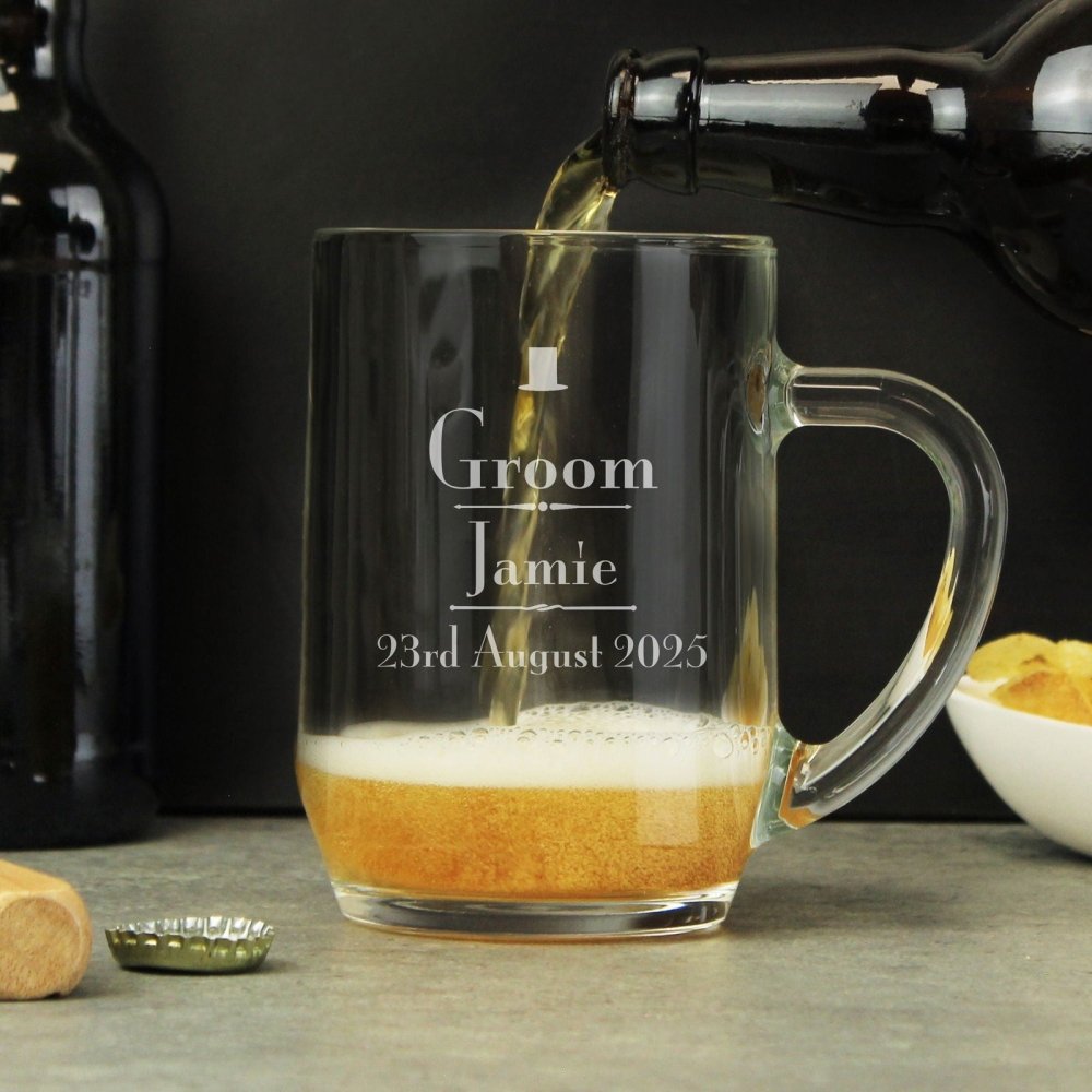 Personalised Decorative Wedding Groom Tankard