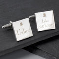 Personalised Decorative Wedding Usher Square Cufflinks