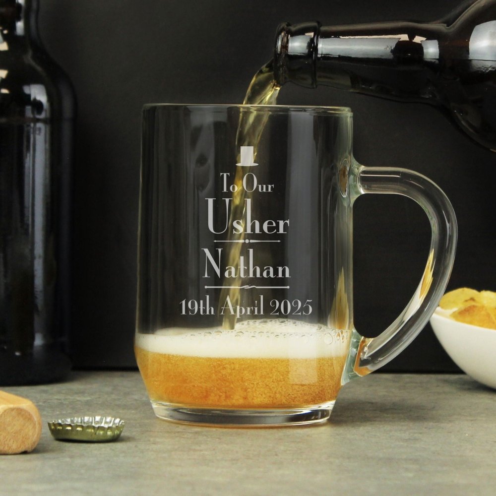 Personalised Decorative Wedding Usher Tankard