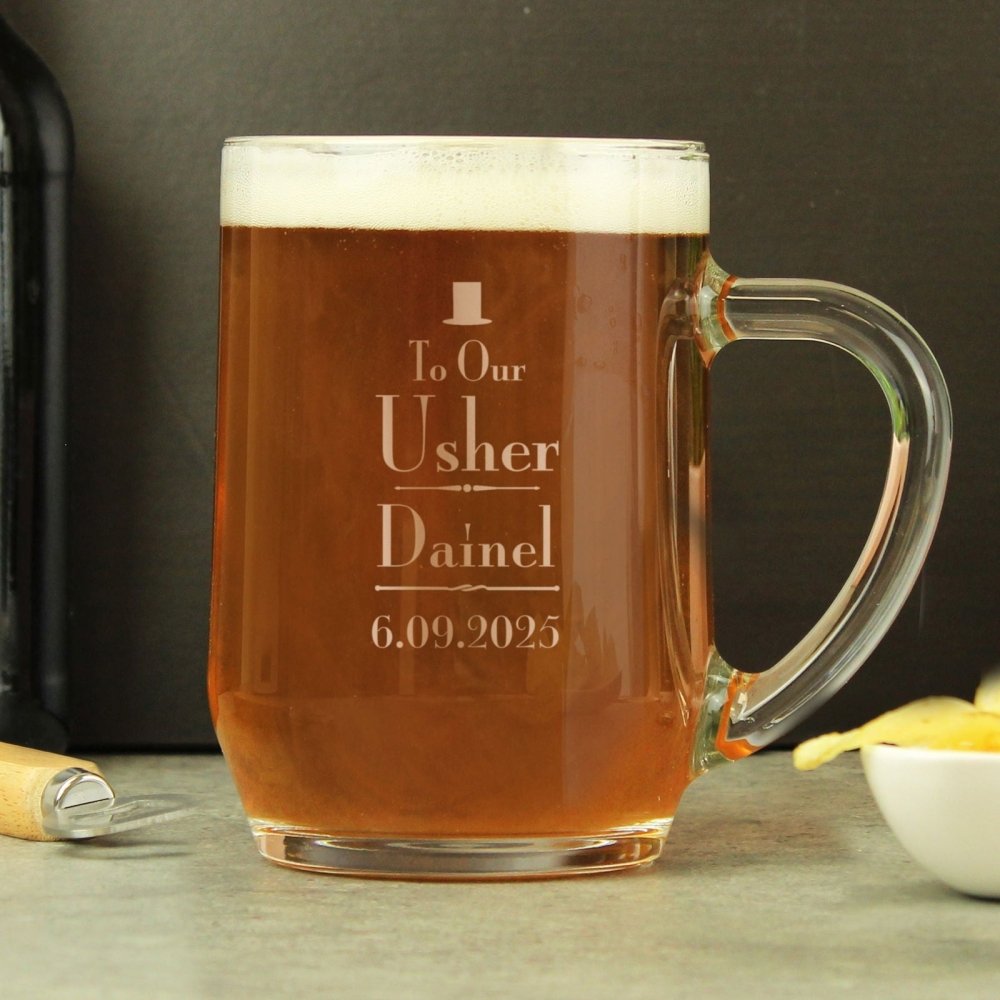 Personalised Decorative Wedding Usher Tankard