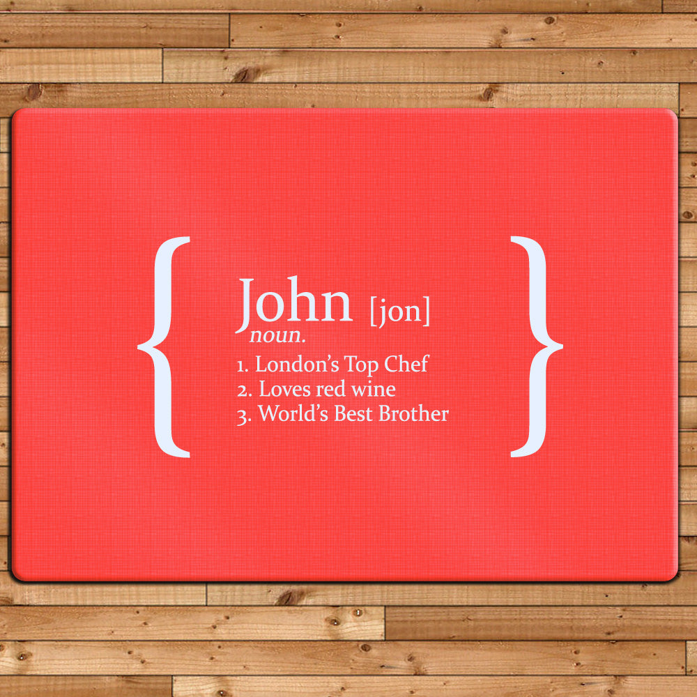 Personalised Personalised Definition Glass Chopping Board