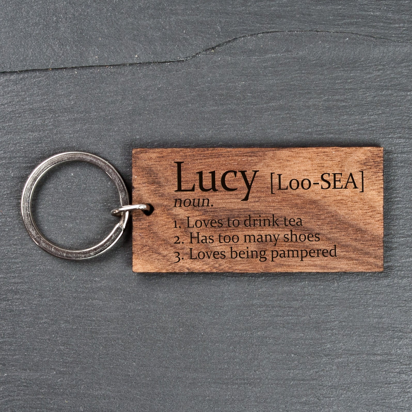 Personalised Personalised Definition Wooden Keyring