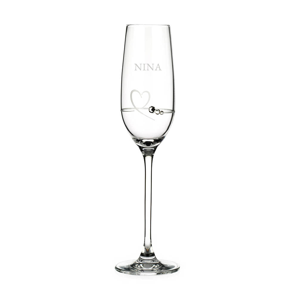 Personalised Personalised Petit Champagne Flute with Swarovski Crystals