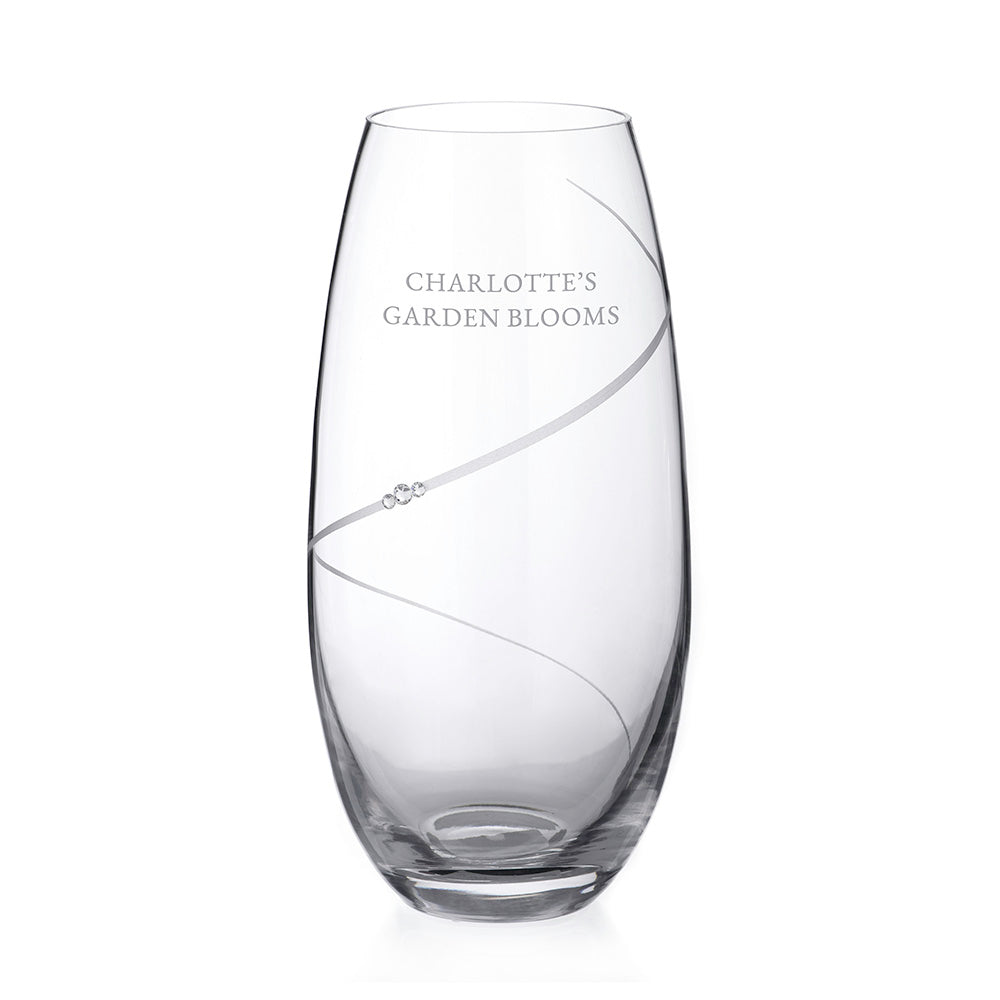 Personalised Personalised Spiral Barrel Vase with Swarovski Crystals