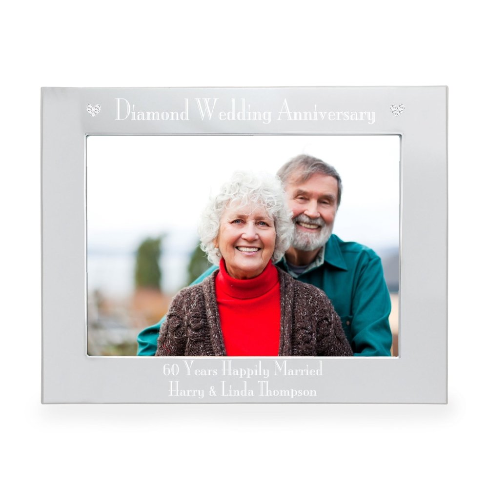 Personalised Diamond Anniversary 5x7 Inch Landscape Photo Frame