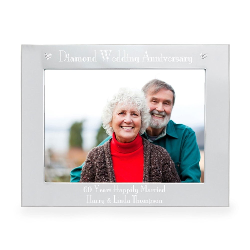 Personalised Diamond Anniversary 7x5 Inch Landscape Photo Frame