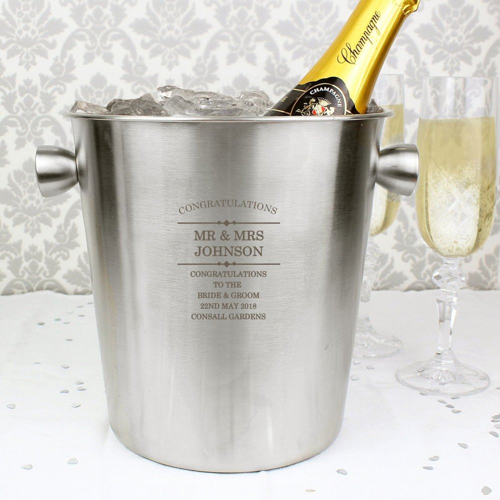 Personalised Diamond Stainless Steel Ice Bucket