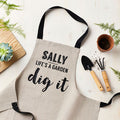 Personalised Personalised Dig It Linen Gardening Apron