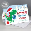 Personalised Dinosaur 'Have A Roarsome Christmas' Card