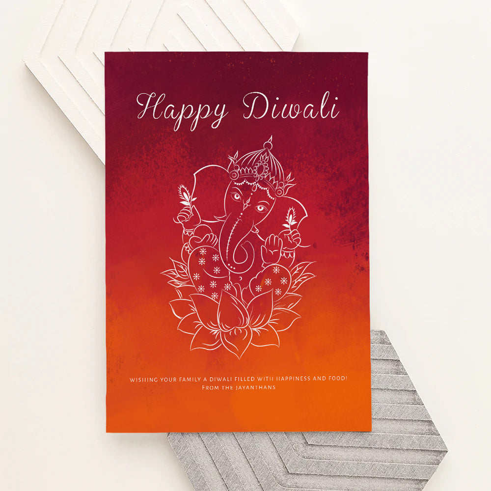 Personalised Personalised Diwali Colourful Ganesh Framed Print