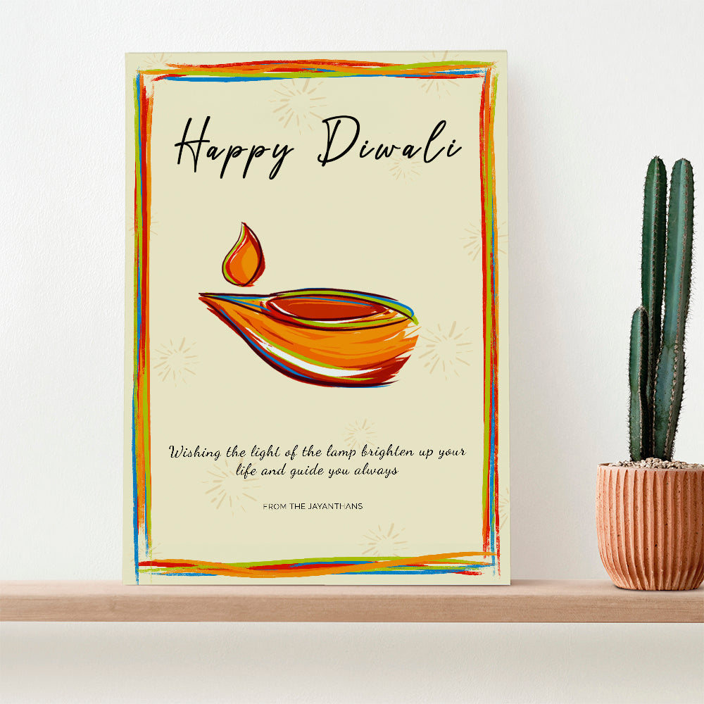 Personalised Personalised Diwali Colourful Light Framed Print