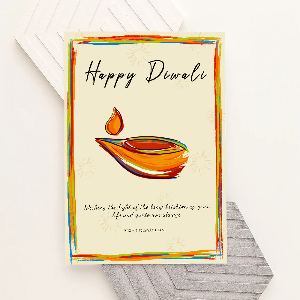 Personalised Personalised Diwali Colourful Light Framed Print