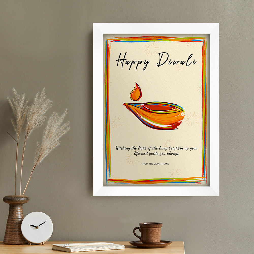Personalised Personalised Diwali Colourful Light Framed Print