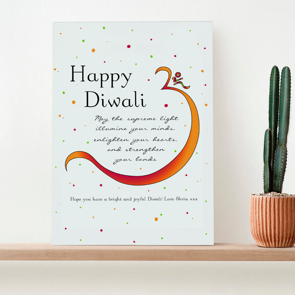 Personalised Personalised Diwali Colourful Om Symbol Framed Print