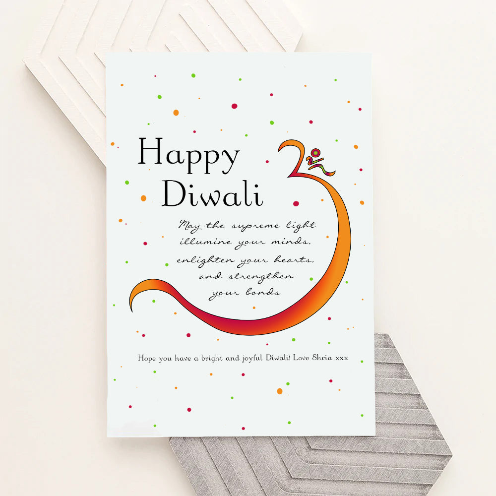 Personalised Personalised Diwali Colourful Om Symbol Framed Print