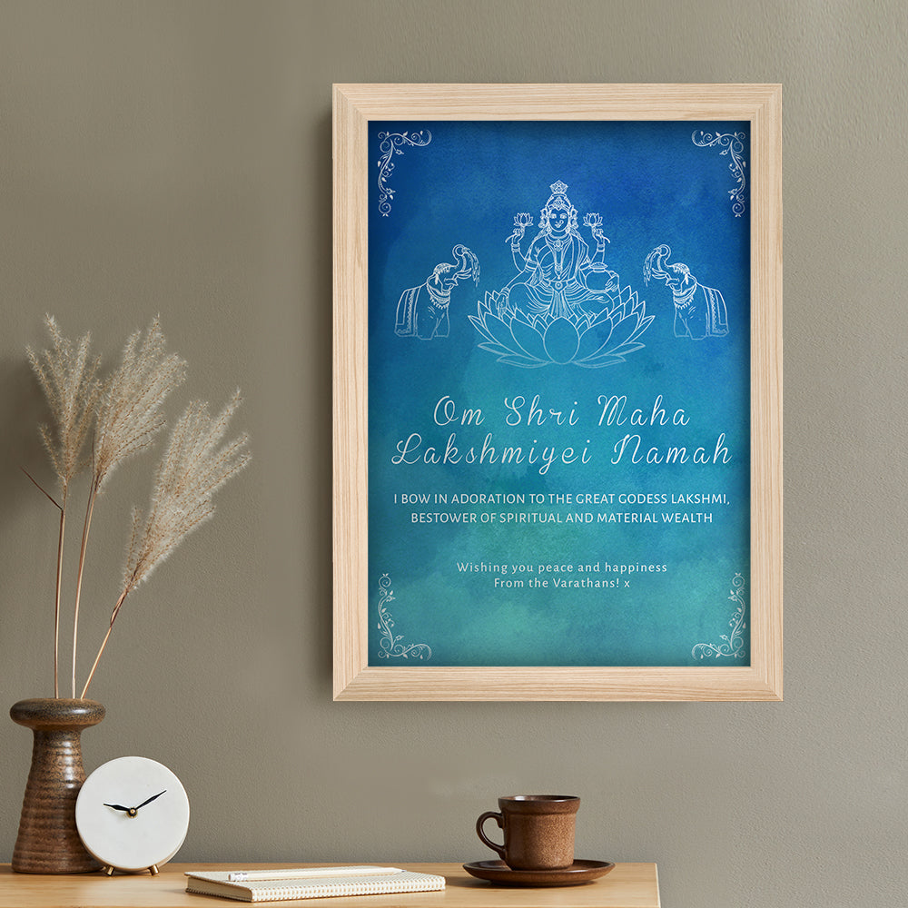 Personalised Personalised Diwali Lakshmi Framed Print
