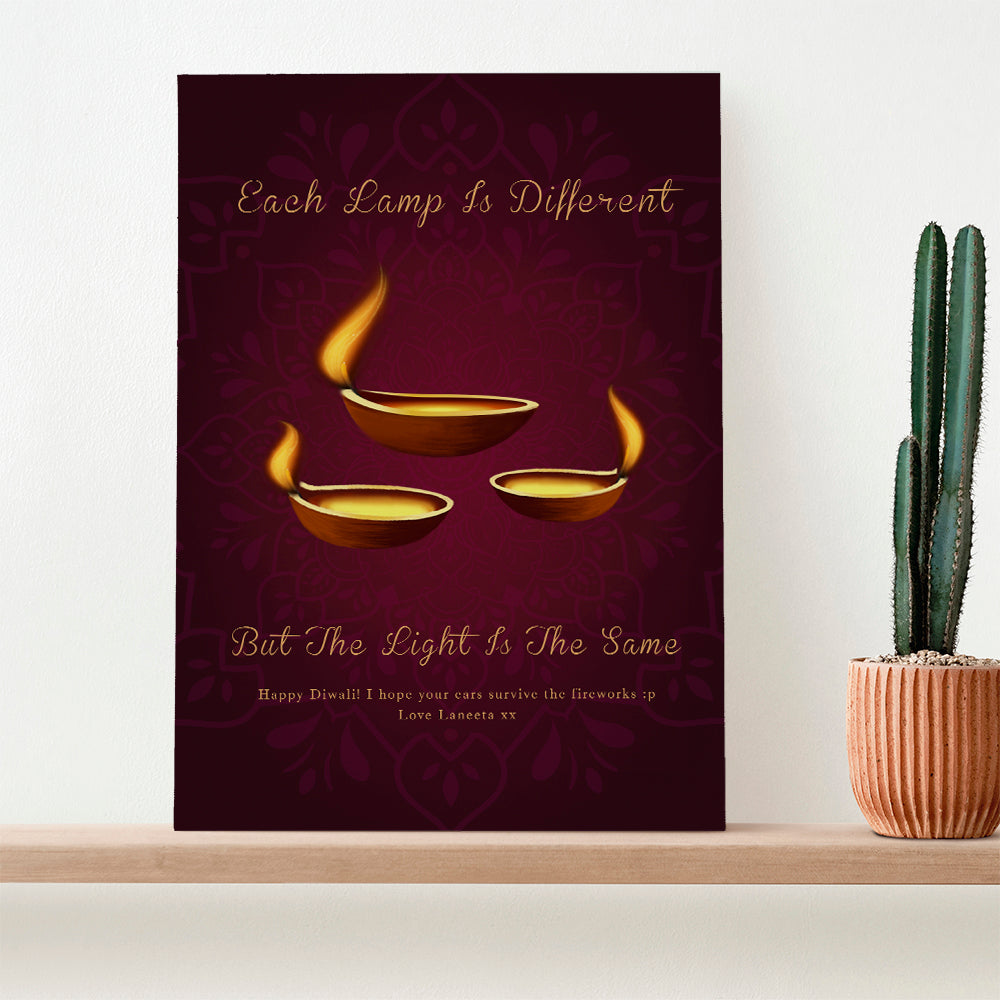 Personalised Personalised Diwali Lamp Framed Print