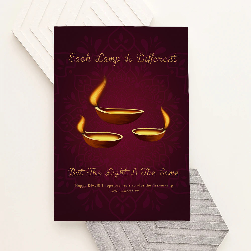 Personalised Personalised Diwali Lamp Framed Print