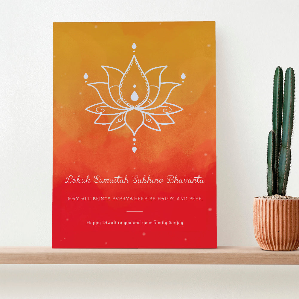Personalised Personalised Diwali Lotus Framed Print