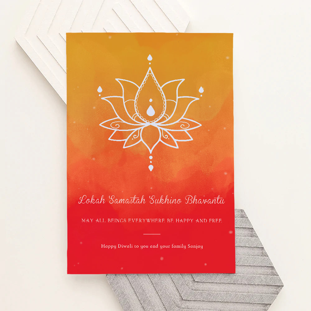 Personalised Personalised Diwali Lotus Framed Print