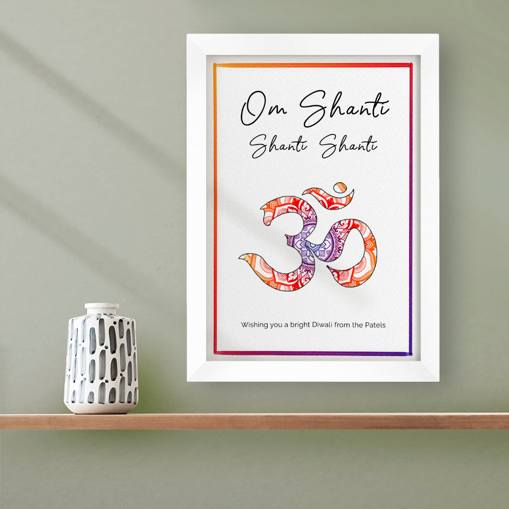 Personalised Personalised Diwali Om Mantra Framed Print