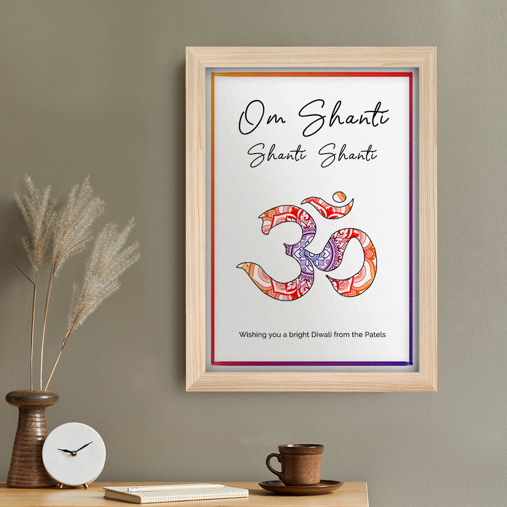 Personalised Personalised Diwali Om Mantra Framed Print