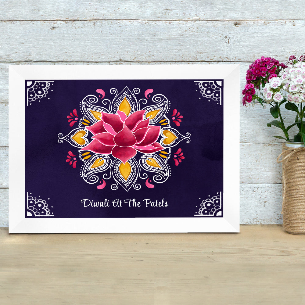 Personalised Personalised Diwali Rangoli Framed Print