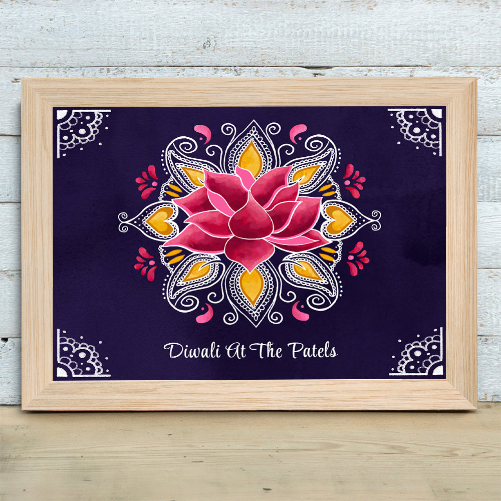 Personalised Personalised Diwali Rangoli Framed Print