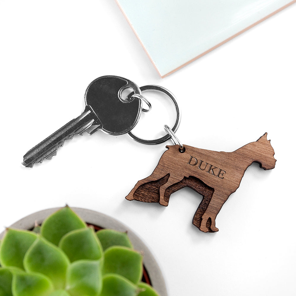Personalised Personalised Dog Breed Wooden Keyring