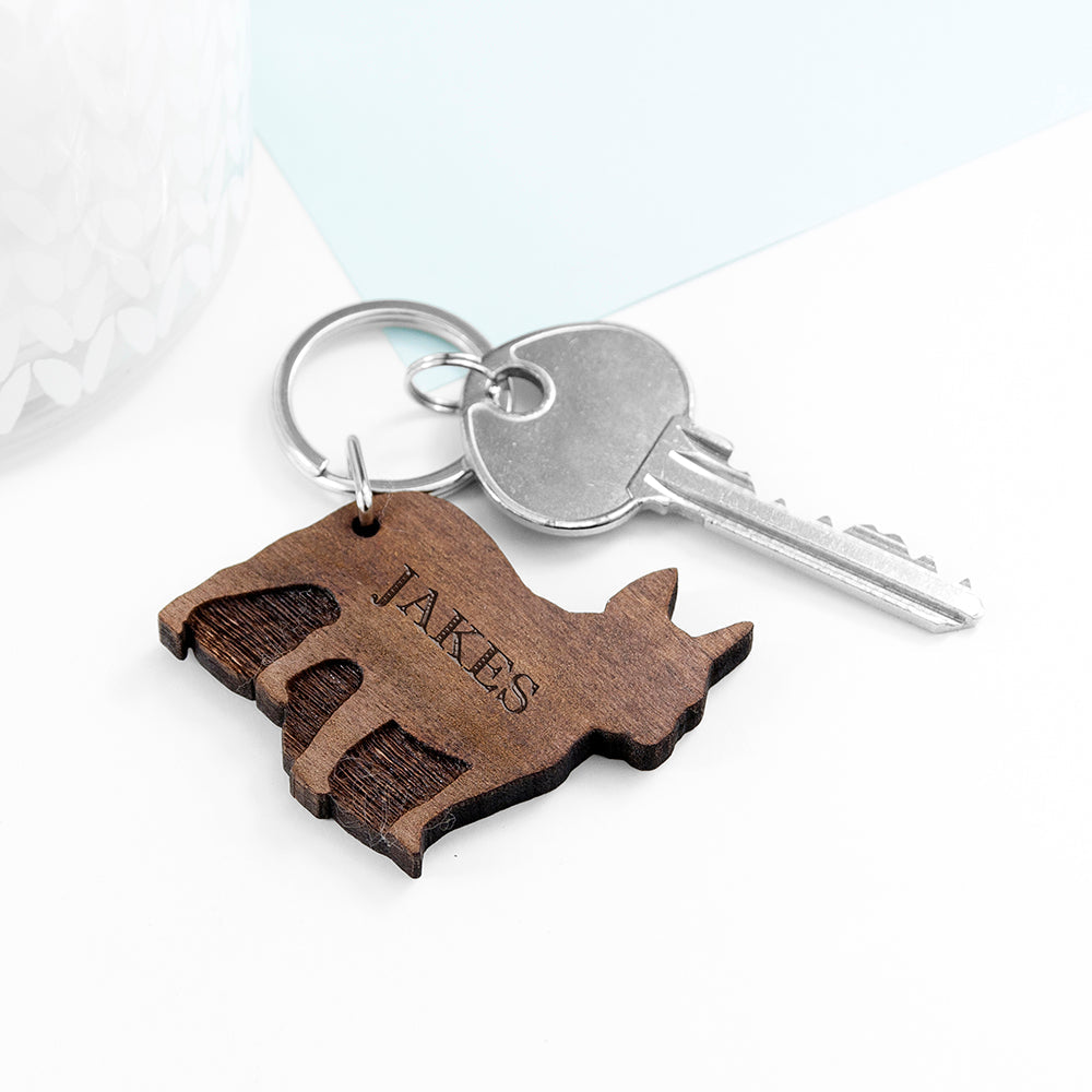 Personalised Personalised Dog Breed Wooden Keyring