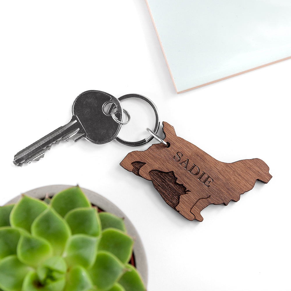 Personalised Personalised Dog Breed Wooden Keyring
