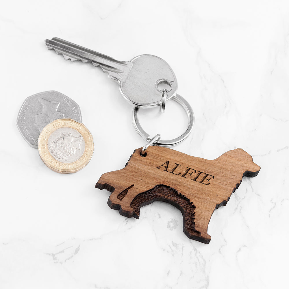 Personalised Personalised Dog Breed Wooden Keyring