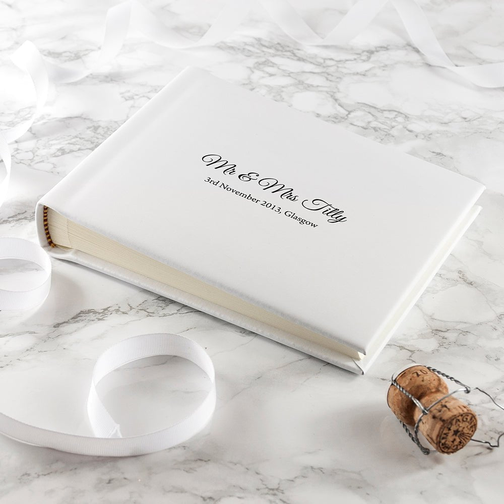 Personalised Dream Vachetta Italian Leather Photo Album in White