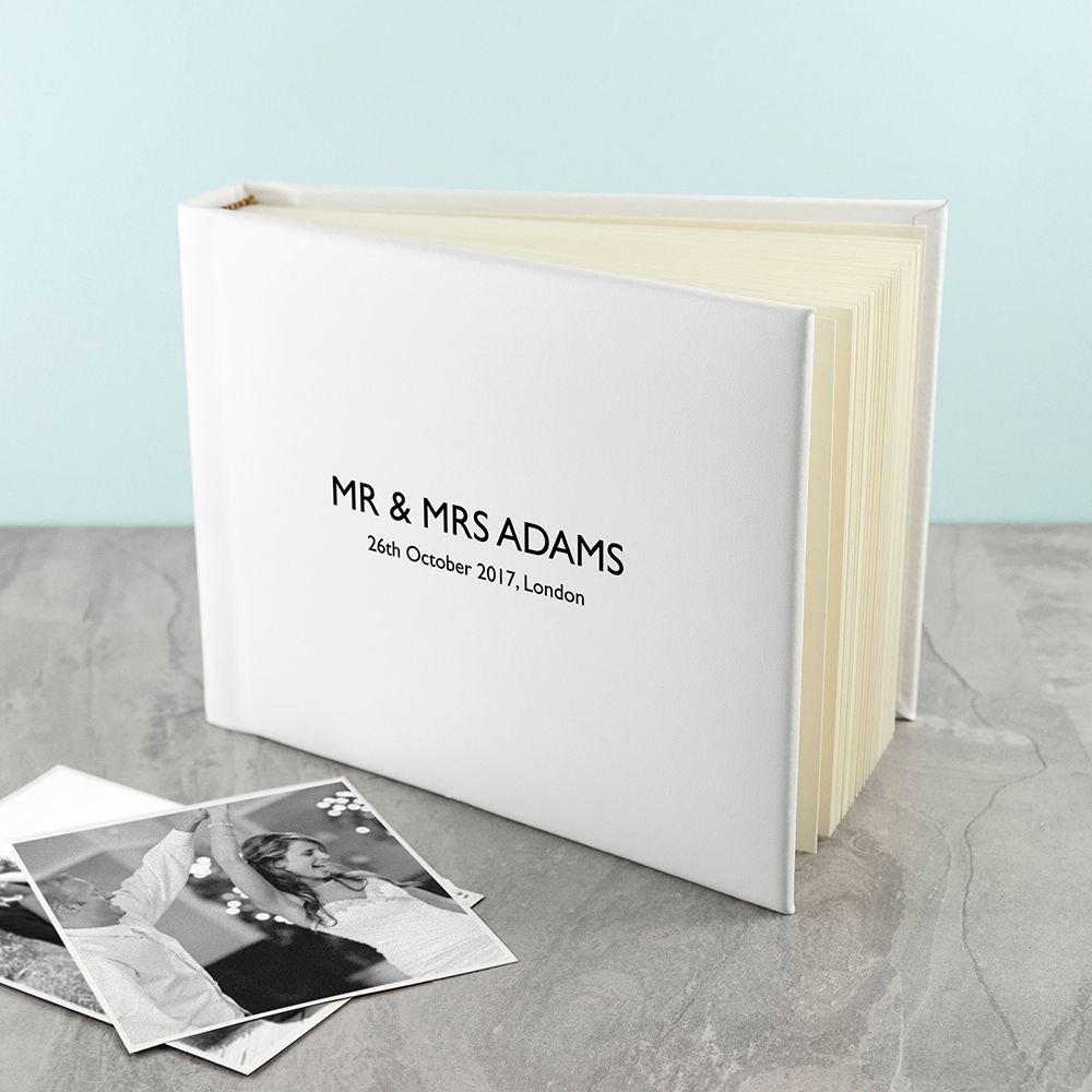 Personalised Dream Vachetta Italian Leather Photo Album in White