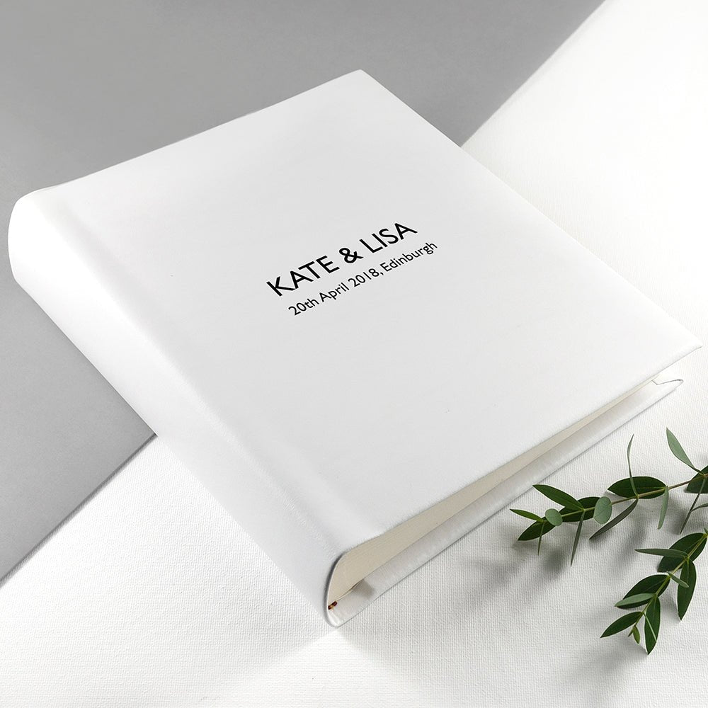 Personalised Dream Vachetta Italian Leather Photo Album in White