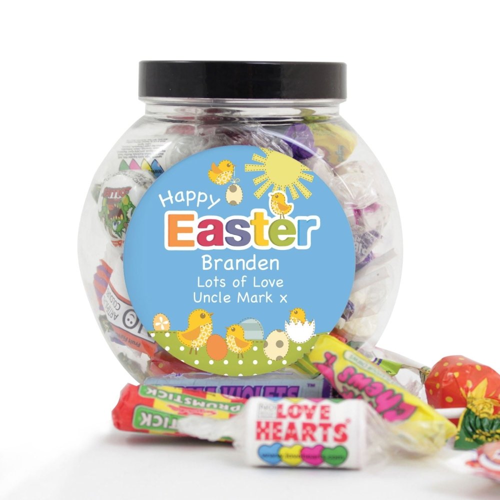 Personalised Easter Chick Sweet Jar