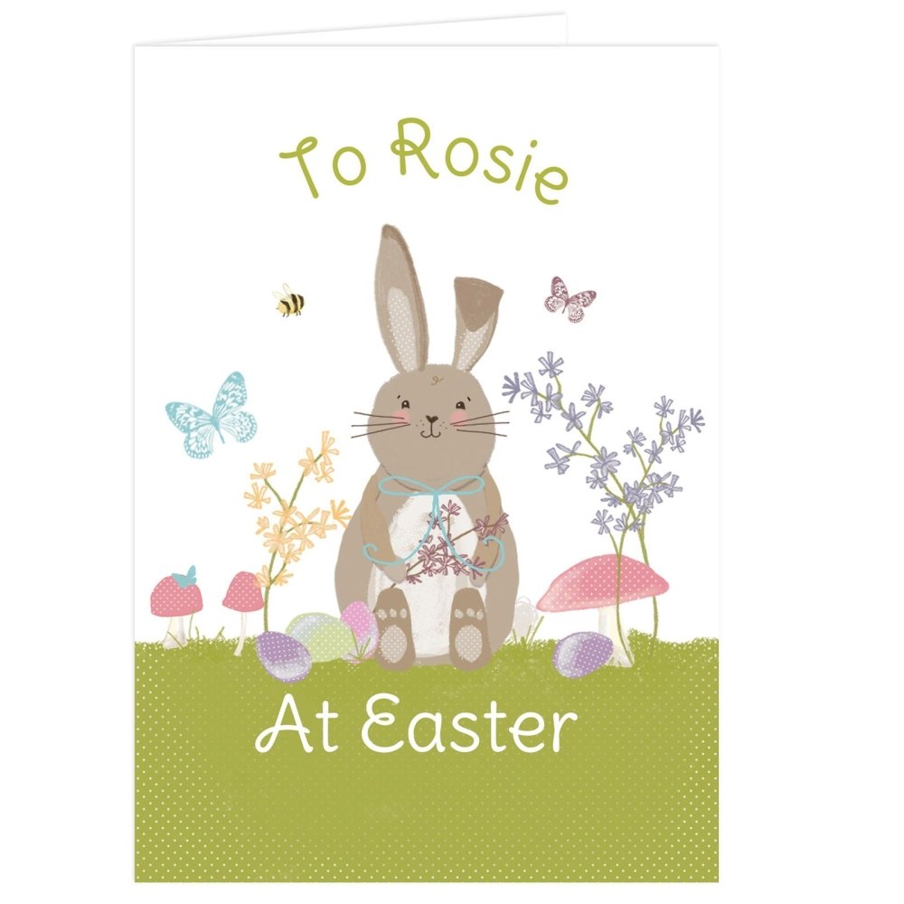 Personalised Easter Meadow Bunny Card