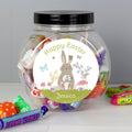 Personalised Easter Meadow Bunny Sweets Jar
