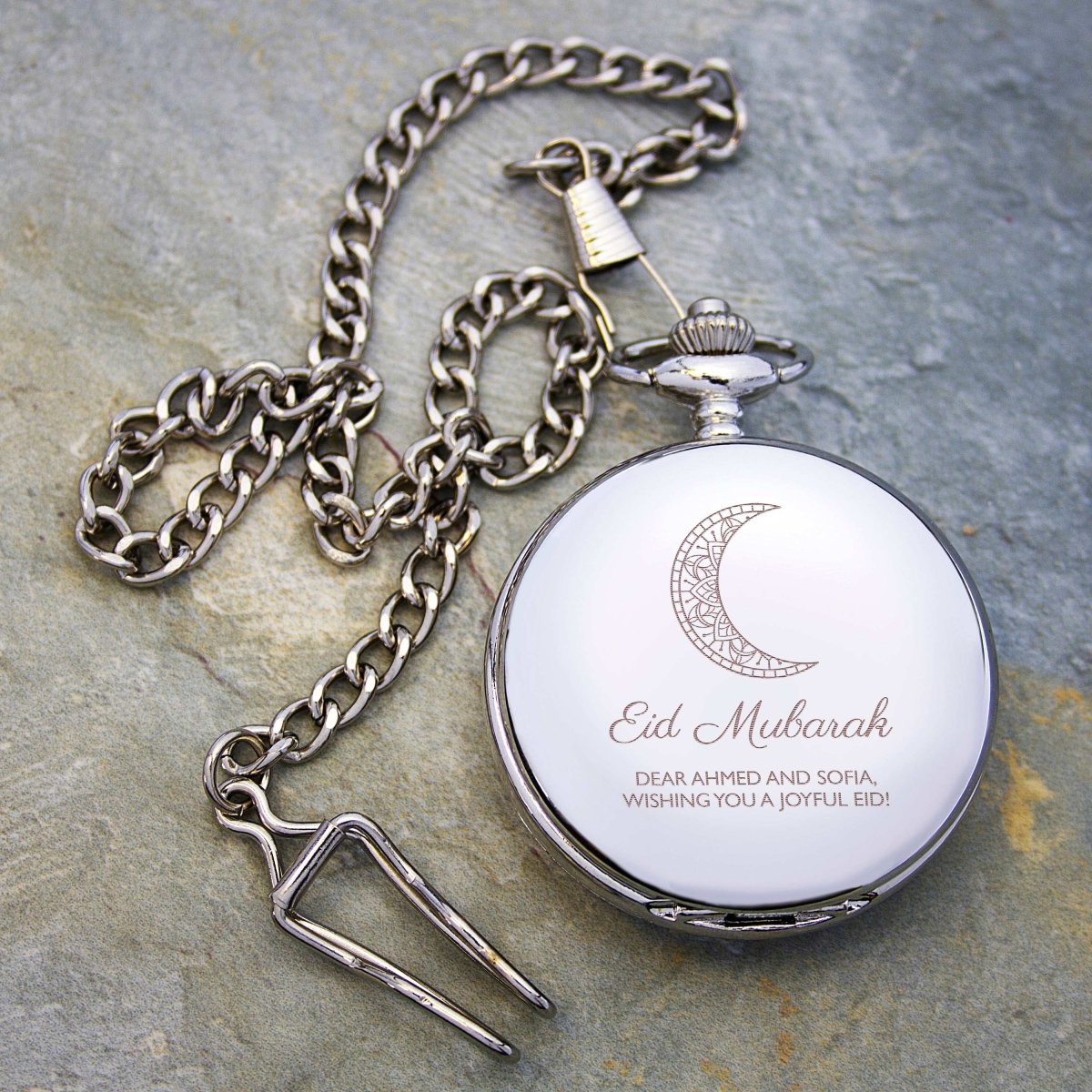 Personalised Eid Mubarak Dual Pocket Watch
